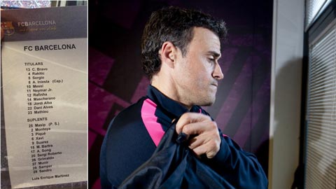 Luis Enrique chỉ chốt đội hình Barca vào giờ chót Luis Enrique chỉ chốt đội hình Barca vào giờ chót
