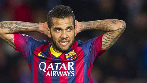 Barca mất Alves ở trận lượt về vòng 1/16 Cúp Nhà vua Barca mất Alves ở trận lượt về vòng 1/16 Cúp Nhà vua
