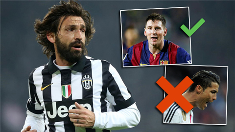 Pirlo chọn Messi, loại Ronaldo khỏi đội hình tiêu biểu Pirlo chọn Messi, loại Ronaldo khỏi đội hình tiêu biểu
