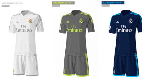 Lộ trọn bộ 3 mẫu áo đấu của Real Madrid mùa tới Lộ trọn bộ 3 mẫu áo đấu của Real Madrid mùa tới
