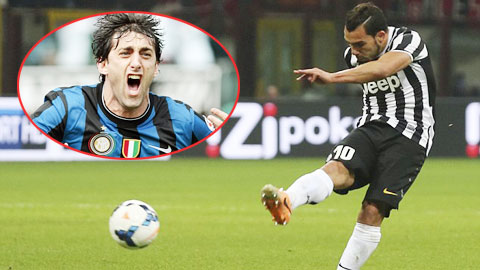 Tevez trong hình bóng Milito Tevez trong hình bóng Milito