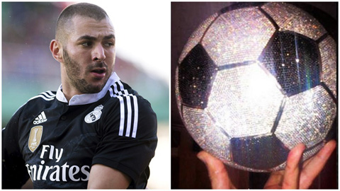 Benzema chi hơn 6 tỷ VNĐ mua quả bóng nạm kim cương Benzema chi hơn 6 tỷ VNĐ mua quả bóng nạm kim cương