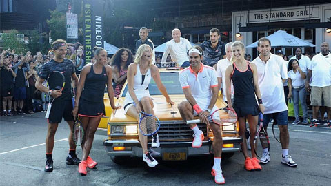 Sharapova và Nadal thách đấu Federer trên đường phố Sharapova và Nadal thách đấu Federer trên đường phố