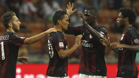Vòng 4 Serie A: Bacca tỏa sáng, Milan thắng sát nút Palermo Vòng 4 Serie A: Bacca tỏa sáng, Milan thắng sát nút Palermo
