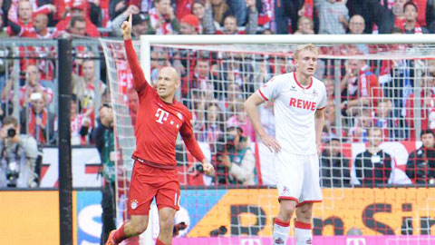 Trở lại sau chấn thương, Robben ngay lập tức ghi bàn cho Bayern Trở lại sau chấn thương, Robben ngay lập tức ghi bàn cho Bayern