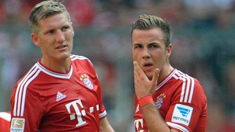 Schweinsteiger và Goetze đều dính chấn thương