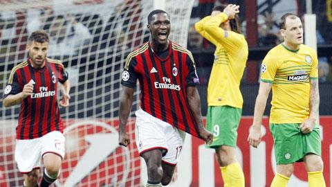 Trung vệ Zapata ghi bàn mở tỷ số trong chiến thắng 2-0 của Milan trước Celtic