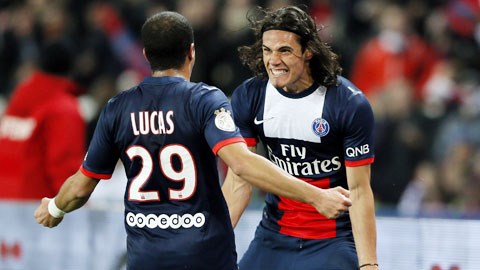 Cavani lập cú đúp, giúp PSG đánh bại St.Etienne 2-1