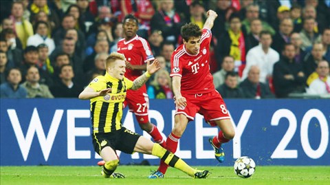Sơ đồ cũ 4-2-3-1 khiến Dortmund (trái) thất thế rõ rệt trước Bayern trên đường đua vô địch