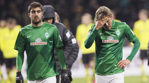 Bremen sẽ mất Fritz (phải) tới hết mùa này do chấn thương háng