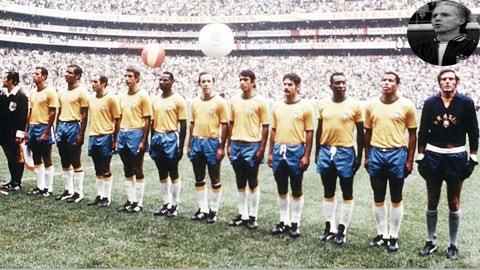 Với đội hình được coi là hay nhất lịch sử cùng HLV tài năng Mario Zagallo (ảnh nhỏ), Brazil dễ dàng giành Cúp vàng Jules Rimet vĩnh viễn