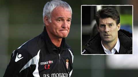Laudrup (ảnh nhỏ) sẽ thế chỗ Ranieri ở Monaco?