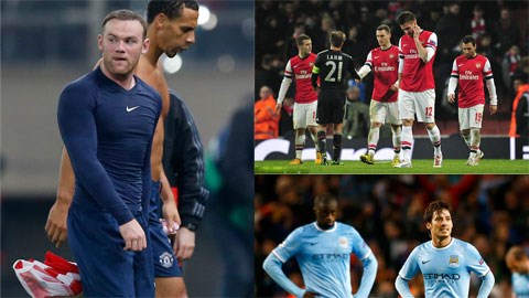 Man United, Man City và Arsenal cùng gục ngã 0-2 ở lượt đi