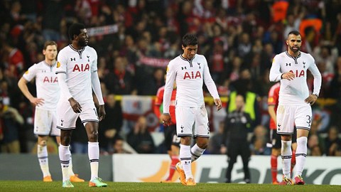 Sự thất vọng của các cầu thủ Tottenham