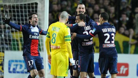 Các cầu thủ PSG ăn mừng chiến thắng