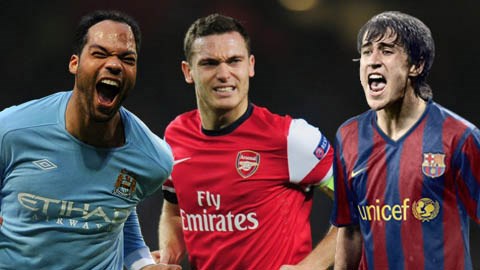 Từ trái qua: Lescott, Vermaelen và Krkic