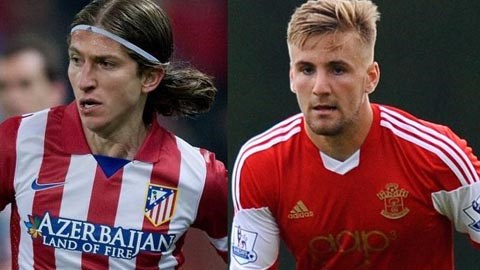 Filipe Luis và Luke Shaw