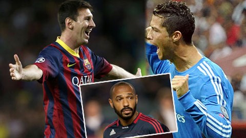Ronaldo bị Henry đánh giá thấp hơn Messi