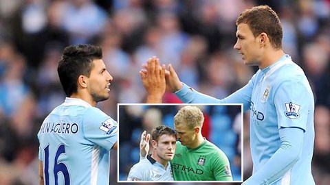 Sergio Aguero, Edin Dzeko và James Milner cùng Joe Hart (ảnh nhỏ) sẽ sớm được Man City gia hạn hợp đồng