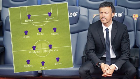 HLV Enrique có thể sẽ sử dụng sơ đồ 3-2-3-2 cho Barca ở mùa giải tới