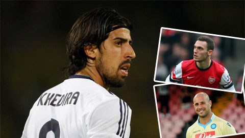 Sami Khedira (áo trắng) chưa được Arsenal liên hệ