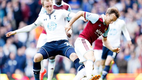 Tottenham (áo sáng) đủ sức lấy trọn 3 điểm trên sân của West Ham