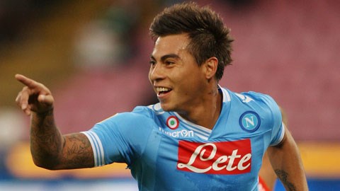 Eduardo Vargas mới chơi 19 trận cho Napoli ở Serie A