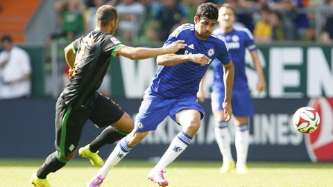Hàng công Chelsea với Diego Costa (phải) sẽ không khó để “làm gỏi” Leicester