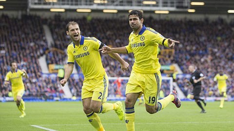 Ivanovic (trái) và Diego Costa đều ghi tên mình vào bảng tỷ số