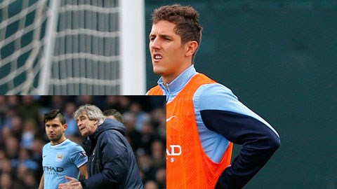 Nhiều khả năng HLV Pellegrini sẽ để Man City đá 1 tiền đạo khi Jovetic chấn thương