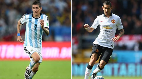 Vai trò của Di Maria tại ĐT Argentina và M.U là rất quan trọng