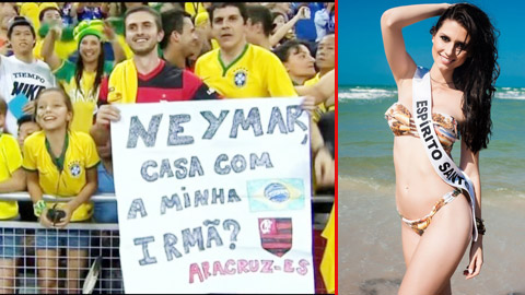 Fan cầu hôn Neymar cho em gái Fan cầu hôn Neymar cho em gái