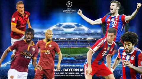 AS Roma vs Bayern Munich là cuộc đối đầu được chờ đợi nhất đêm nay 