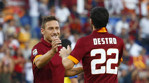 Roma cần công thức Totti + Destro Roma cần công thức Totti + Destro