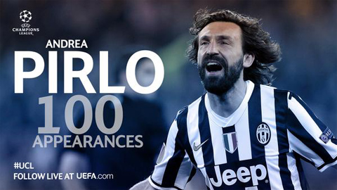 Pirlo đánh dấu mốc 100 ra sân tại Champions League bằng siêu phẩm đá phạt Pirlo đánh dấu mốc 100 ra sân tại Champions League bằng siêu phẩm đá phạt