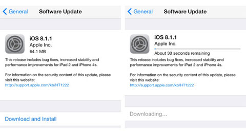 iOS 8.1.1: Chủ yếu sửa lỗi cho iPad 2 và iPhone 4S iOS 8.1.1: Chủ yếu sửa lỗi cho iPad 2 và iPhone 4S