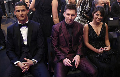 Ronaldo và Messi tại Gala trao giải QBV FIFA 2014