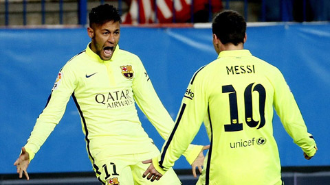 Niềm vui của Neymar sau khi tỏa sáng ở trận đấu với Atletico