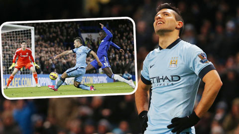Trước Chelsea, Aguero vẫn không thể ghi bàn dù được trao rất nhiều cơ hội
