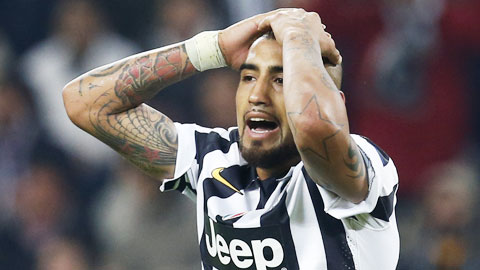 Mùa này Vidal mới chỉ được đá chính 50% số trận cho Juve