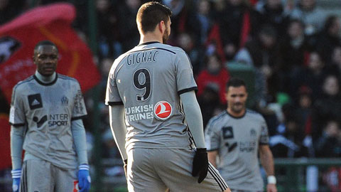 Gignac tịt ngòi, Marseille lại bị chia điểm trên sân khách