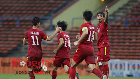 Niềm vui chiến thắng của đội U23 Việt Nam - Ảnh: Minh Tuấn.