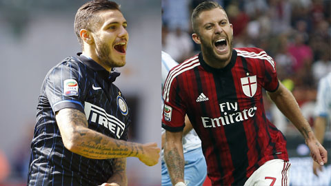 Cuộc chiến Icardi (trái) và Menez là hình ảnh thu nhỏ của trận derby Milan đêm nay