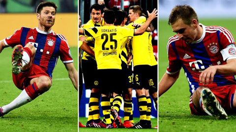 Alonso và Lahm là hai trong số 4 cầu thủ Bayern sút hỏng ở loạt luân lưu