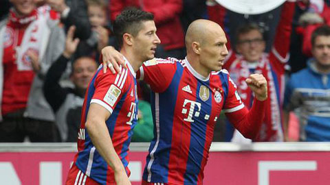 Lewandowski và Robben phải nghỉ thi đấu vì chấn thương khác nhau