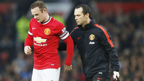Chấn thương của Rooney cuối tuần qua là ca chấn thương thứ 68 của M.U ở mùa này