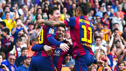 Messi, Neymar và Suarez đã đóng góp hơn 100 bàn cho Barca mùa này