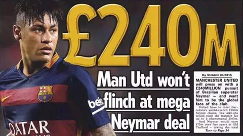 Neymar đang được M.U theo đuổi