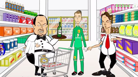 Bức ảnh chế vụ HLV Benitez đành rời siêu thị mà không có “món hàng” De Gea