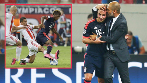 Coman (ảnh nhỏ) và Goetze góp công lớn giúp Bayern giành chiến thắng trận ra quân